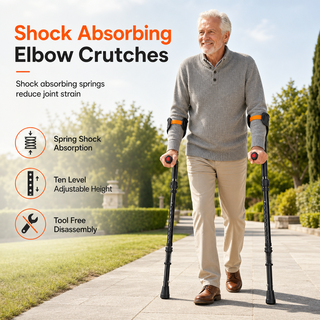 ⏳🔥LIMITED-TIME 50% OFF! ⏰💪 Folding Forearm Crutches – Non-slip & mobility aid ✨