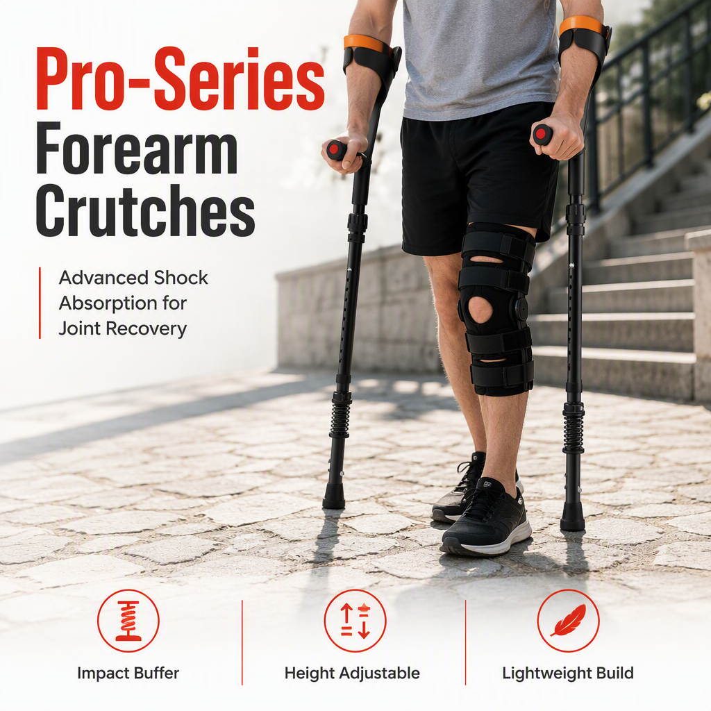 ⏳🔥LIMITED-TIME 50% OFF! ⏰💪 Folding Forearm Crutches – Non-slip & mobility aid ✨