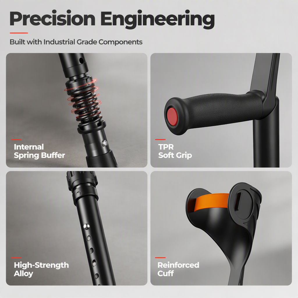 ⏳🔥LIMITED-TIME 50% OFF! ⏰💪 Folding Forearm Crutches – Non-slip & mobility aid ✨