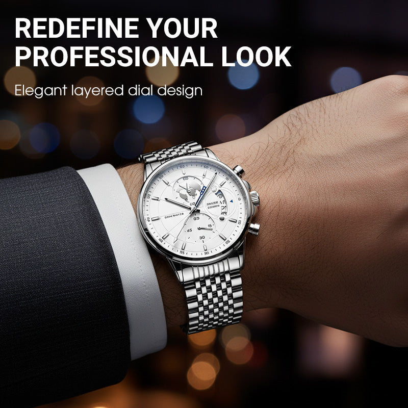 Reloj de Cuarzo Luminoso e Impermeable para Hombre
