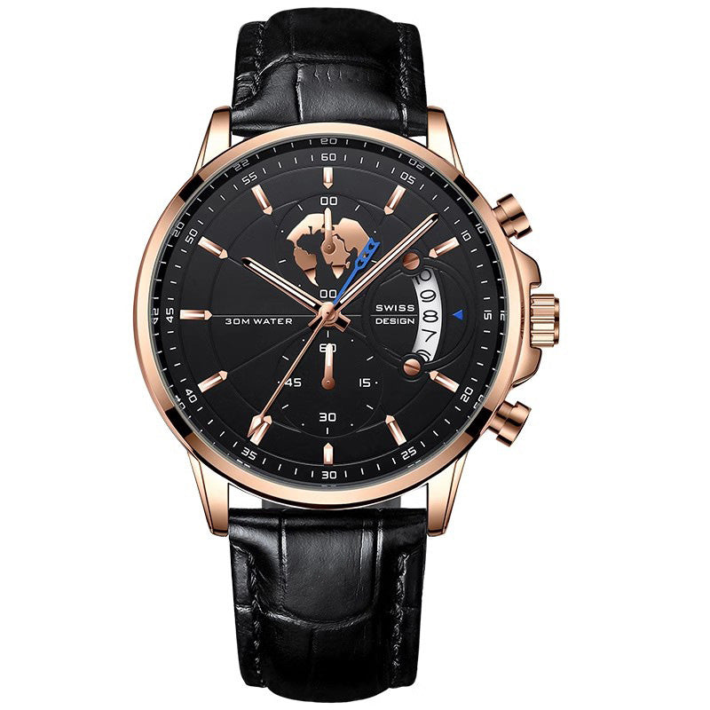 Reloj de Cuarzo Luminoso e Impermeable para Hombre