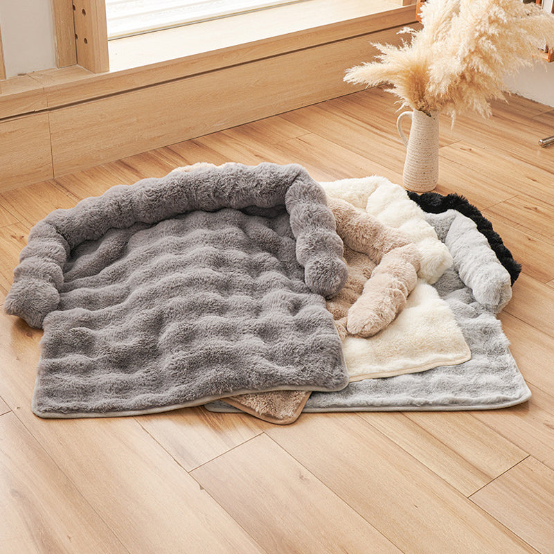 Cama para mascotas gruesa, cálida y antideslizante con borde