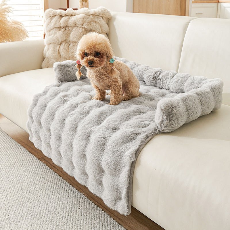 Cama para mascotas gruesa, cálida y antideslizante con borde