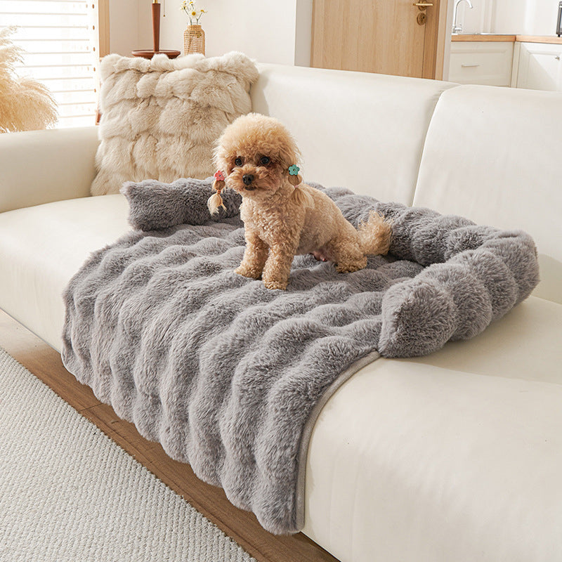 Cama para mascotas gruesa, cálida y antideslizante con borde