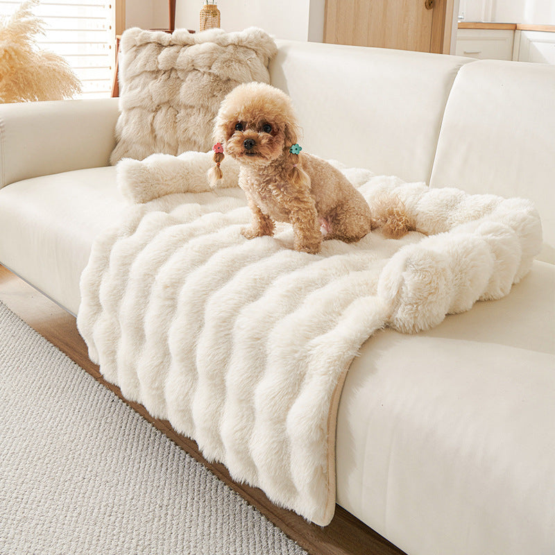 Cama para mascotas gruesa, cálida y antideslizante con borde