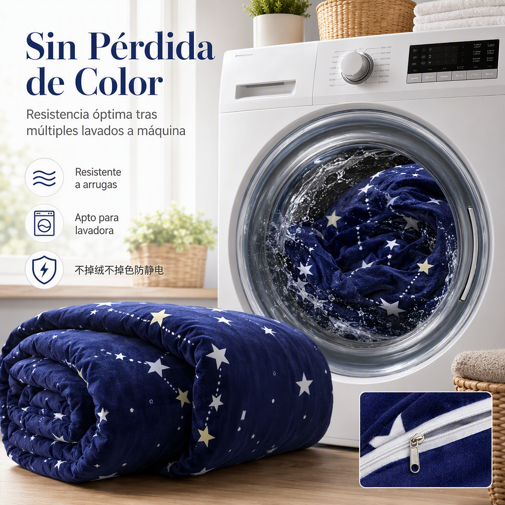 Funda Nórdica de Franela de Doble Cara Cálida y Suave