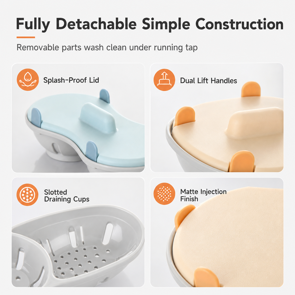 Double Compartment Microwave Egg Steamer Box Kitchen Egg Cooking Mold