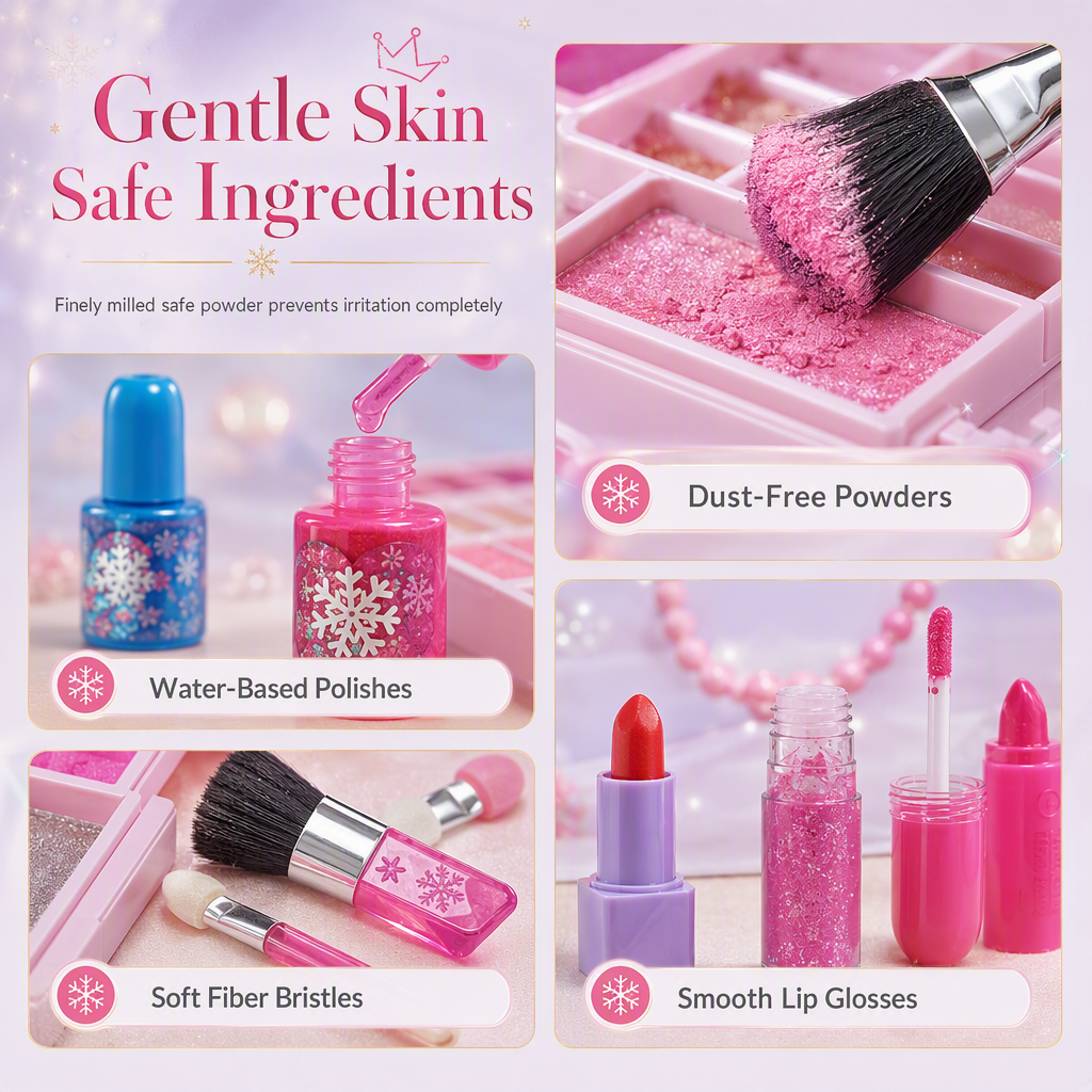 💄 DESCUENTO DEL 50% POR TIEMPO LIMITADO! ✨ Conjunto de maquillaje para princesas lavable – Juguete de maquillaje seguro para niños, no tóxico y de fantasía 👸