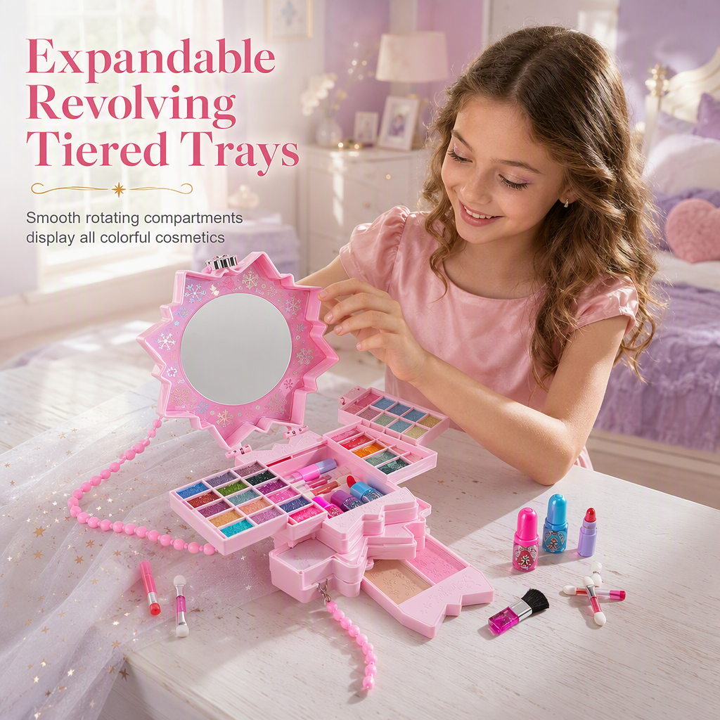 💄 DESCUENTO DEL 50% POR TIEMPO LIMITADO! ✨ Conjunto de maquillaje para princesas lavable – Juguete de maquillaje seguro para niños, no tóxico y de fantasía 👸