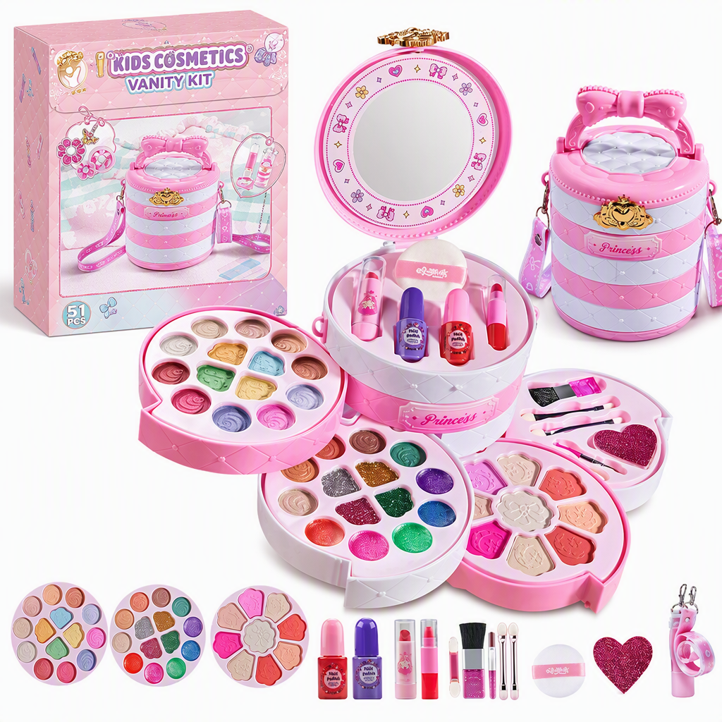 💄 DESCUENTO DEL 50% POR TIEMPO LIMITADO! ✨ Conjunto de maquillaje para princesas lavable – Juguete de maquillaje seguro para niños, no tóxico y de fantasía 👸