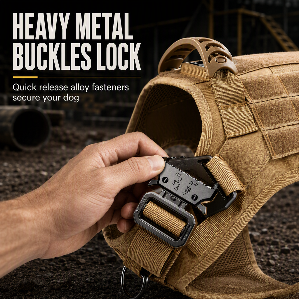 ⏳Time-Limited Special⏰Tactical Dog Harness Heavy Duty Pet Working Vest for Medium and Large Dogs Quick Release Training Vest for Outdoor Activities
