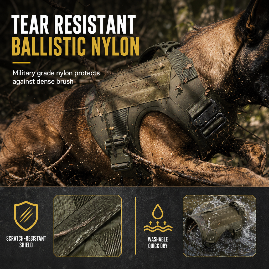 ⏳Time-Limited Special⏰Tactical Dog Harness Heavy Duty Pet Working Vest for Medium and Large Dogs Quick Release Training Vest for Outdoor Activities