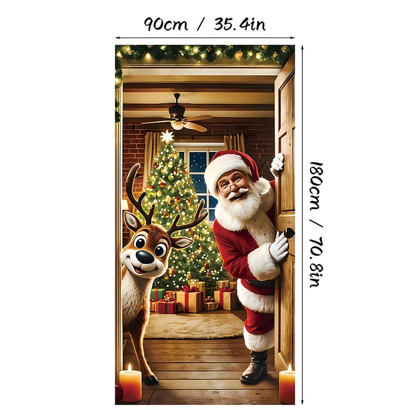 🎄 ¡70% DE DESCUENTO! 🎅 Cubrepuertas Navideño Decorativo – Estampado de Alta Definición y Resistente a la Decoloración ✨