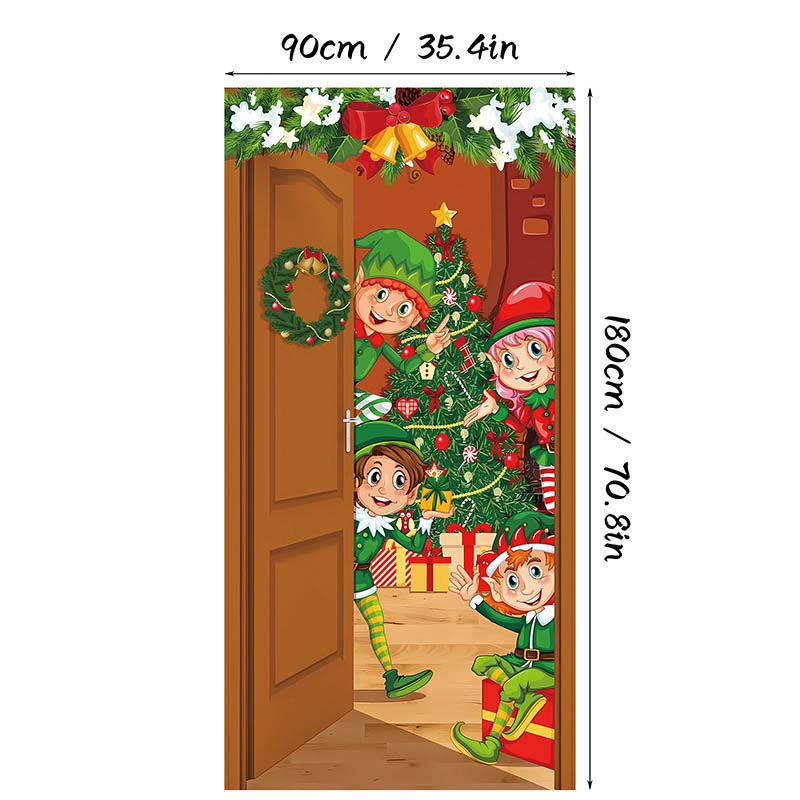 🎄 ¡70% DE DESCUENTO! 🎅 Cubrepuertas Navideño Decorativo – Estampado de Alta Definición y Resistente a la Decoloración ✨