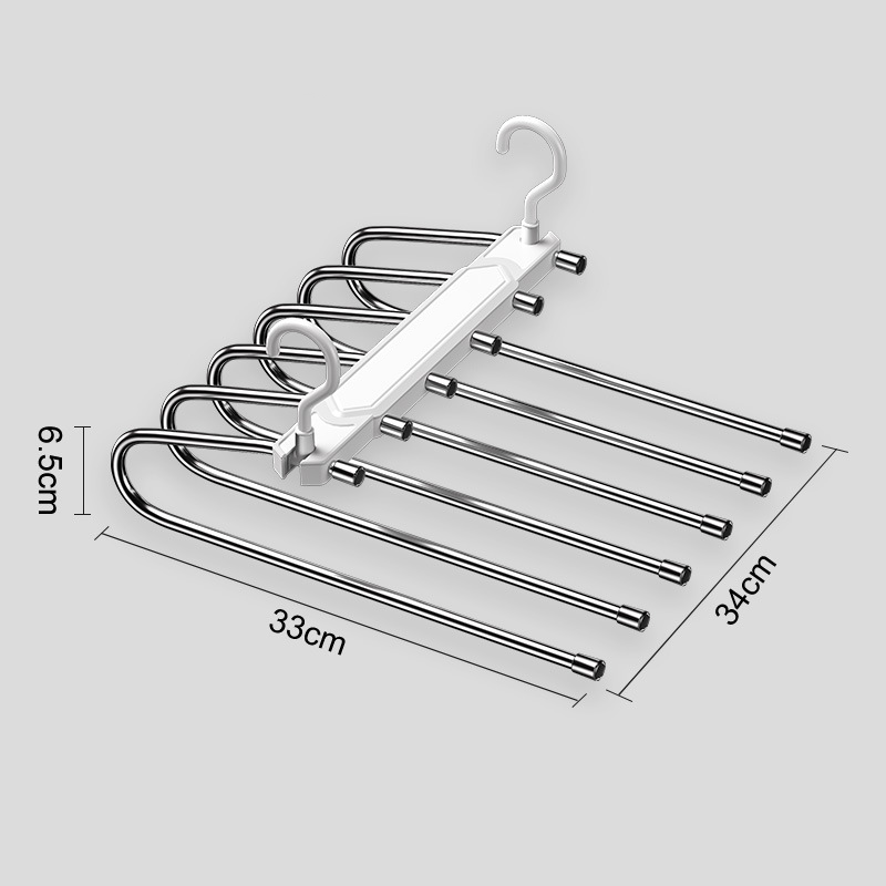 👖 50% OFF! ✨ Multi-Layer Space-Saving Pants Hanger – Holds 6 Pairs Vertically, Premium Anti-Slip Coating & Heavy-Duty Stainless Steel – Dual Hanging Modes Save Up to 80% Closet Space 🧺
