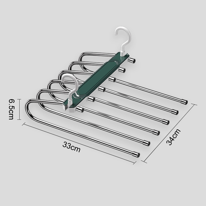 👖 50% OFF! ✨ Multi-Layer Space-Saving Pants Hanger – Holds 6 Pairs Vertically, Premium Anti-Slip Coating & Heavy-Duty Stainless Steel – Dual Hanging Modes Save Up to 80% Closet Space 🧺