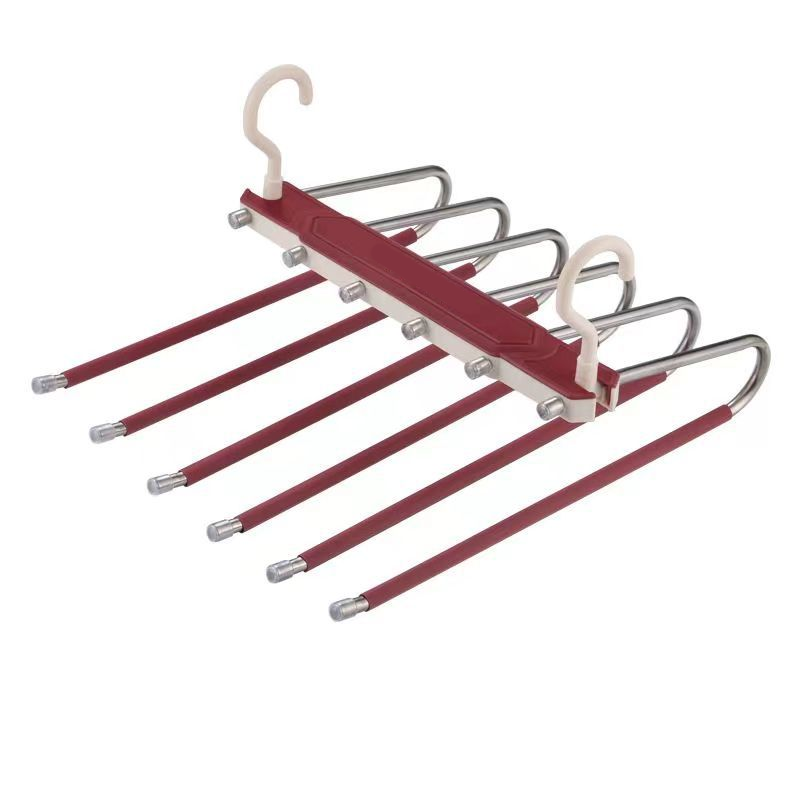 👖 50% OFF! ✨ Multi-Layer Space-Saving Pants Hanger – Holds 6 Pairs Vertically, Premium Anti-Slip Coating & Heavy-Duty Stainless Steel – Dual Hanging Modes Save Up to 80% Closet Space 🧺