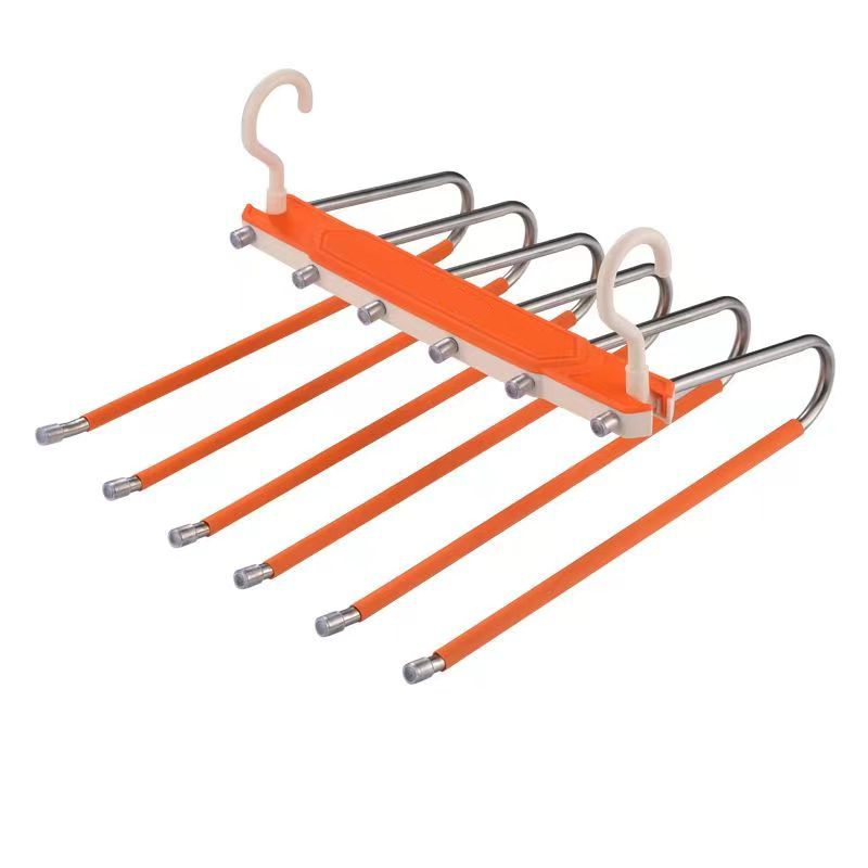 👖 50% OFF! ✨ Multi-Layer Space-Saving Pants Hanger – Holds 6 Pairs Vertically, Premium Anti-Slip Coating & Heavy-Duty Stainless Steel – Dual Hanging Modes Save Up to 80% Closet Space 🧺