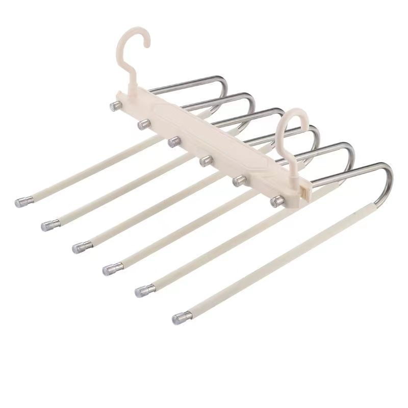 👖 50% OFF! ✨ Multi-Layer Space-Saving Pants Hanger – Holds 6 Pairs Vertically, Premium Anti-Slip Coating & Heavy-Duty Stainless Steel – Dual Hanging Modes Save Up to 80% Closet Space 🧺