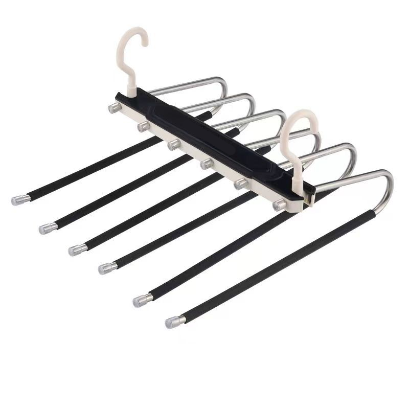 👖 50% OFF! ✨ Multi-Layer Space-Saving Pants Hanger – Holds 6 Pairs Vertically, Premium Anti-Slip Coating & Heavy-Duty Stainless Steel – Dual Hanging Modes Save Up to 80% Closet Space 🧺