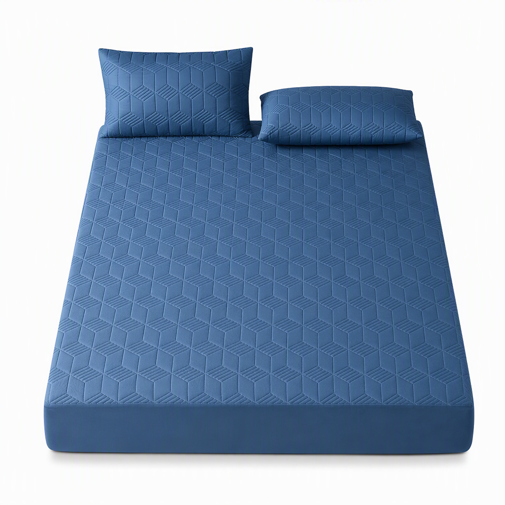 Waterproof Fitted Sheet Solid Color Machine Washable Mattress Protector Cover
