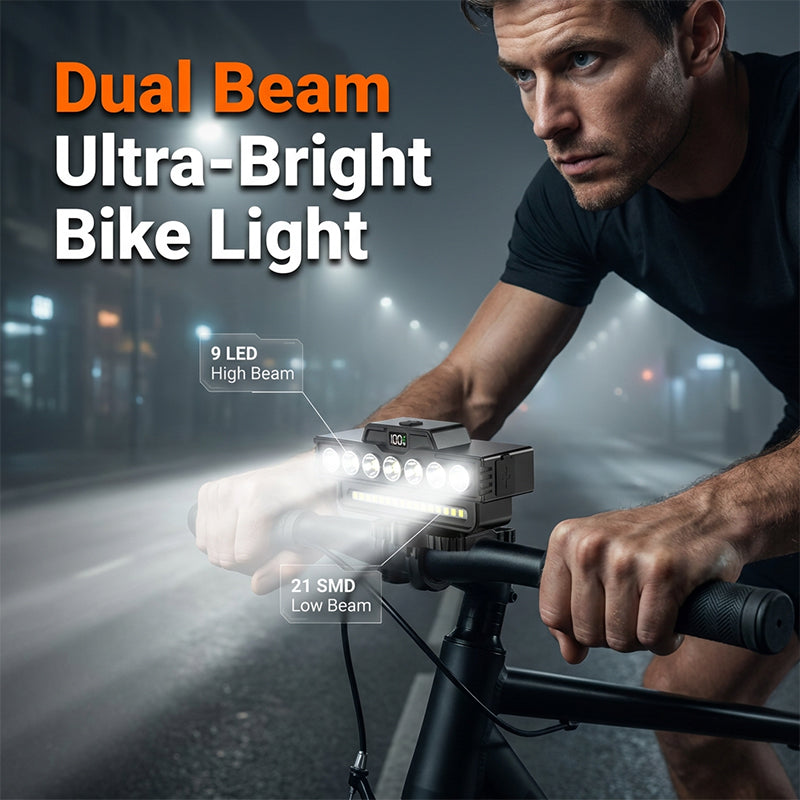 🚴Ultra-Bright LED Bike Light with Dual Beam