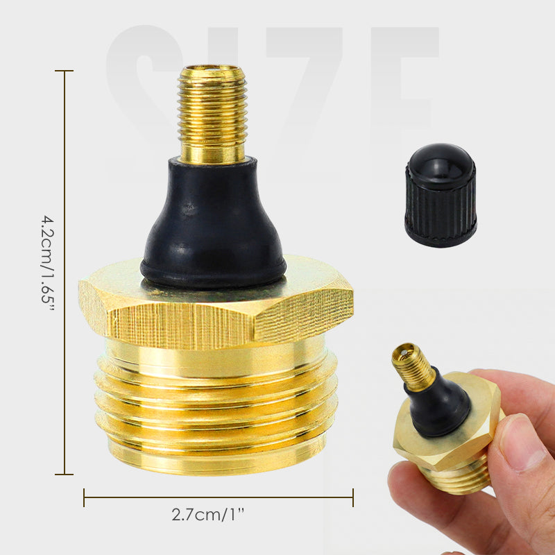 Adaptador de latón para purgar con aire las tuberías de autocaravana