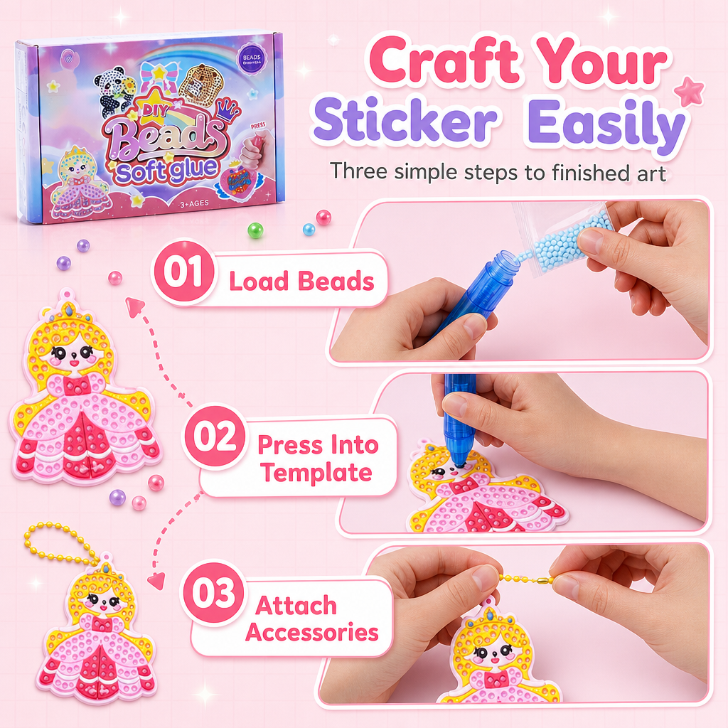 DIY Dot Bead Painting Sticker Art Kit para niños