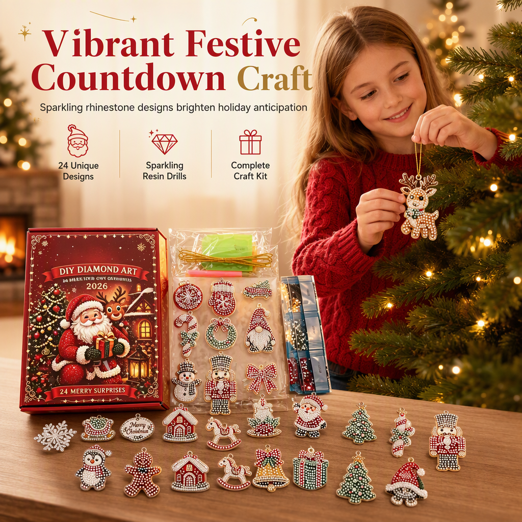 Kit de bricolaje de decoración de cuenta atrás de Navidad de 24 días