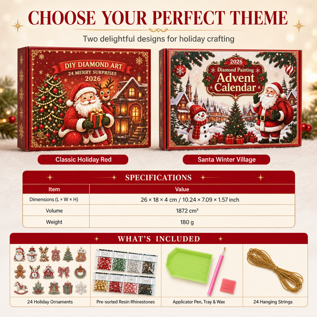 Kit de bricolaje de decoración de cuenta atrás de Navidad de 24 días
