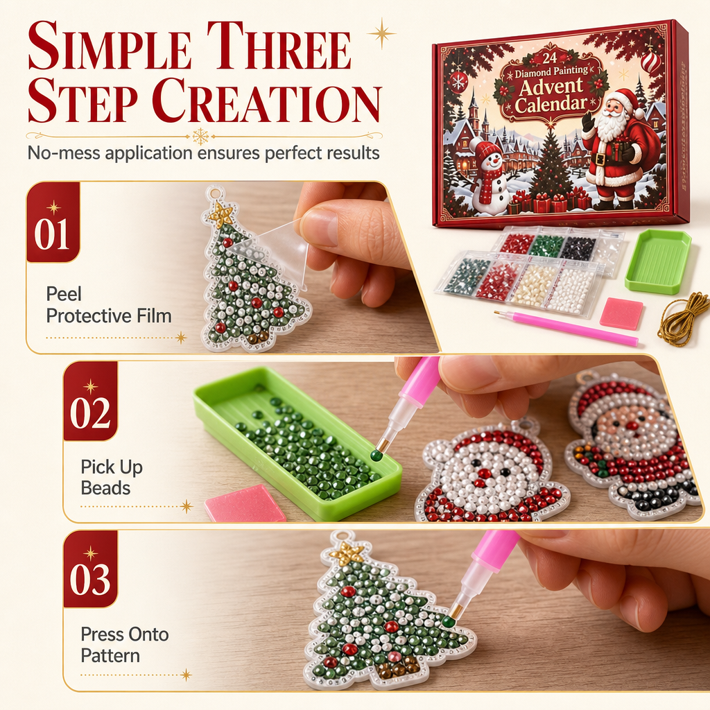 Kit de bricolaje de decoración de cuenta atrás de Navidad de 24 días