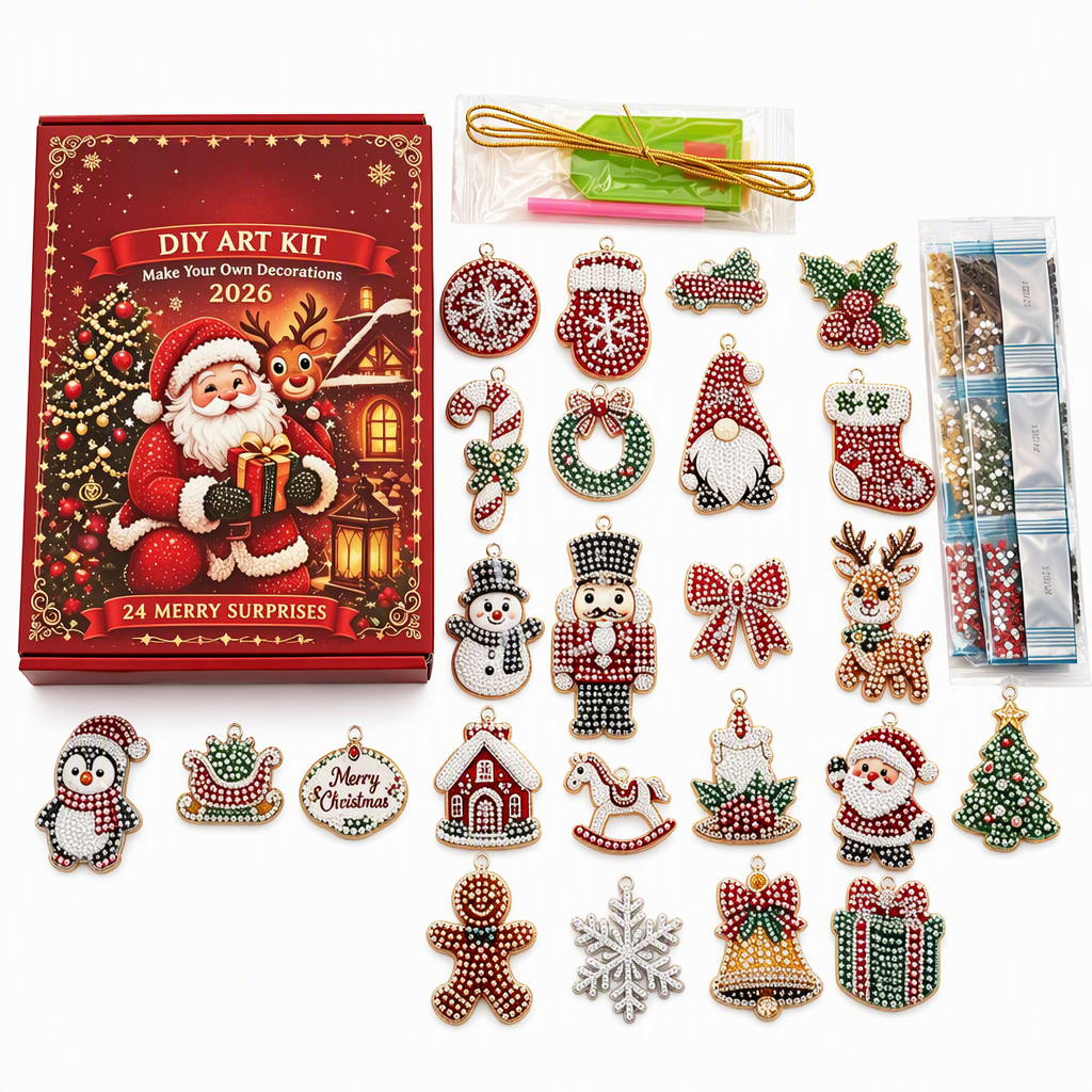 Kit de bricolaje de decoración de cuenta atrás de Navidad de 24 días