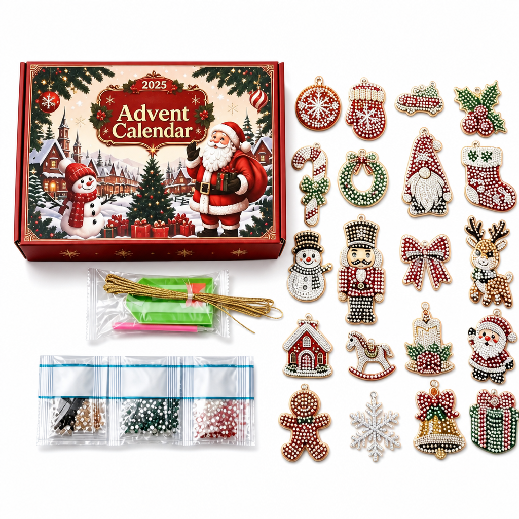 Kit de bricolaje de decoración de cuenta atrás de Navidad de 24 días