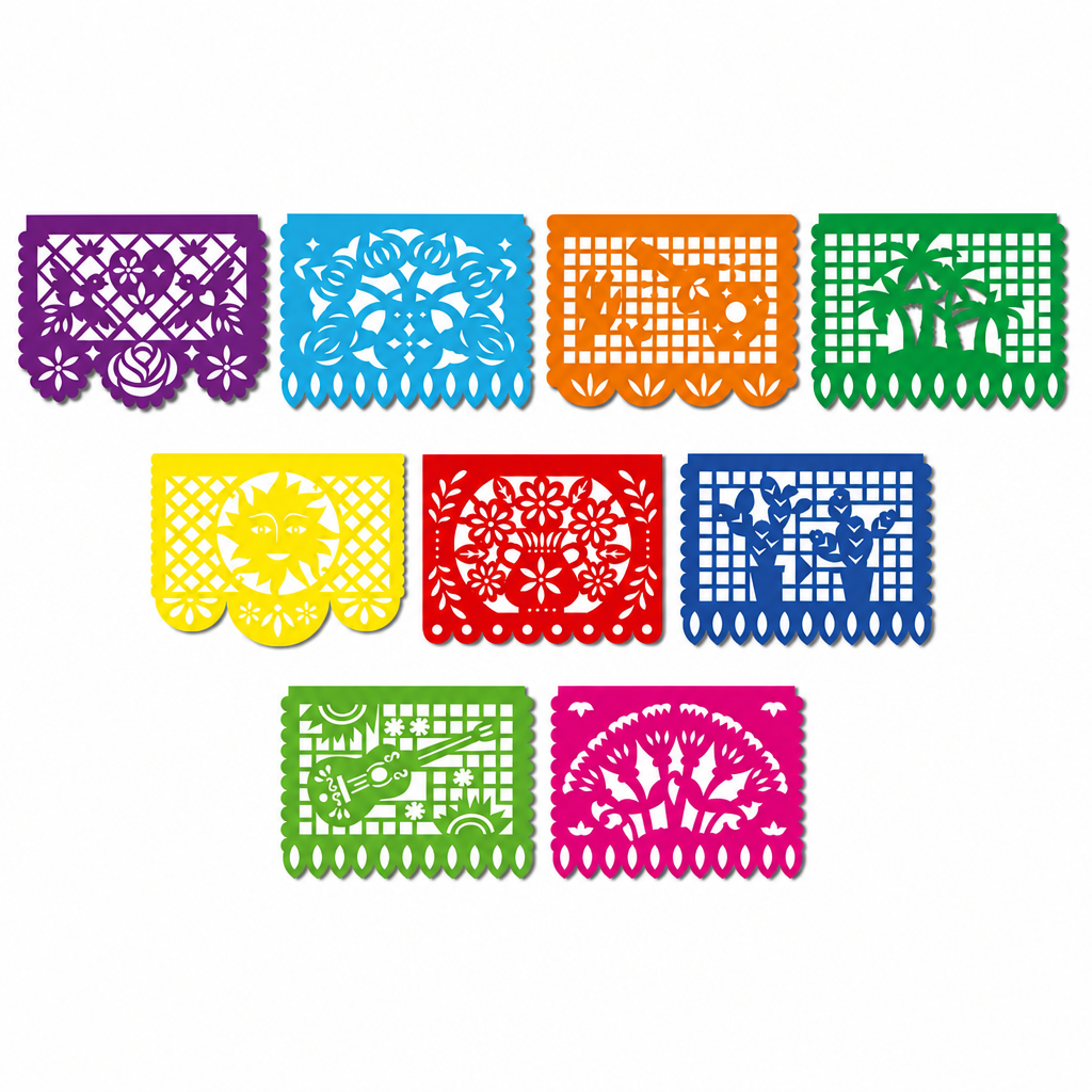 Guirnalda mexicana de papel picado para Día de Muertos, Cinco de Mayo y Halloween
