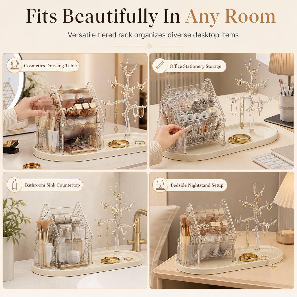 💄Transparent Plastic Rotating Makeup Organizer✨