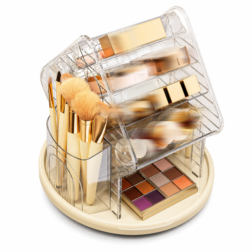 💄Transparent Plastic Rotating Makeup Organizer✨