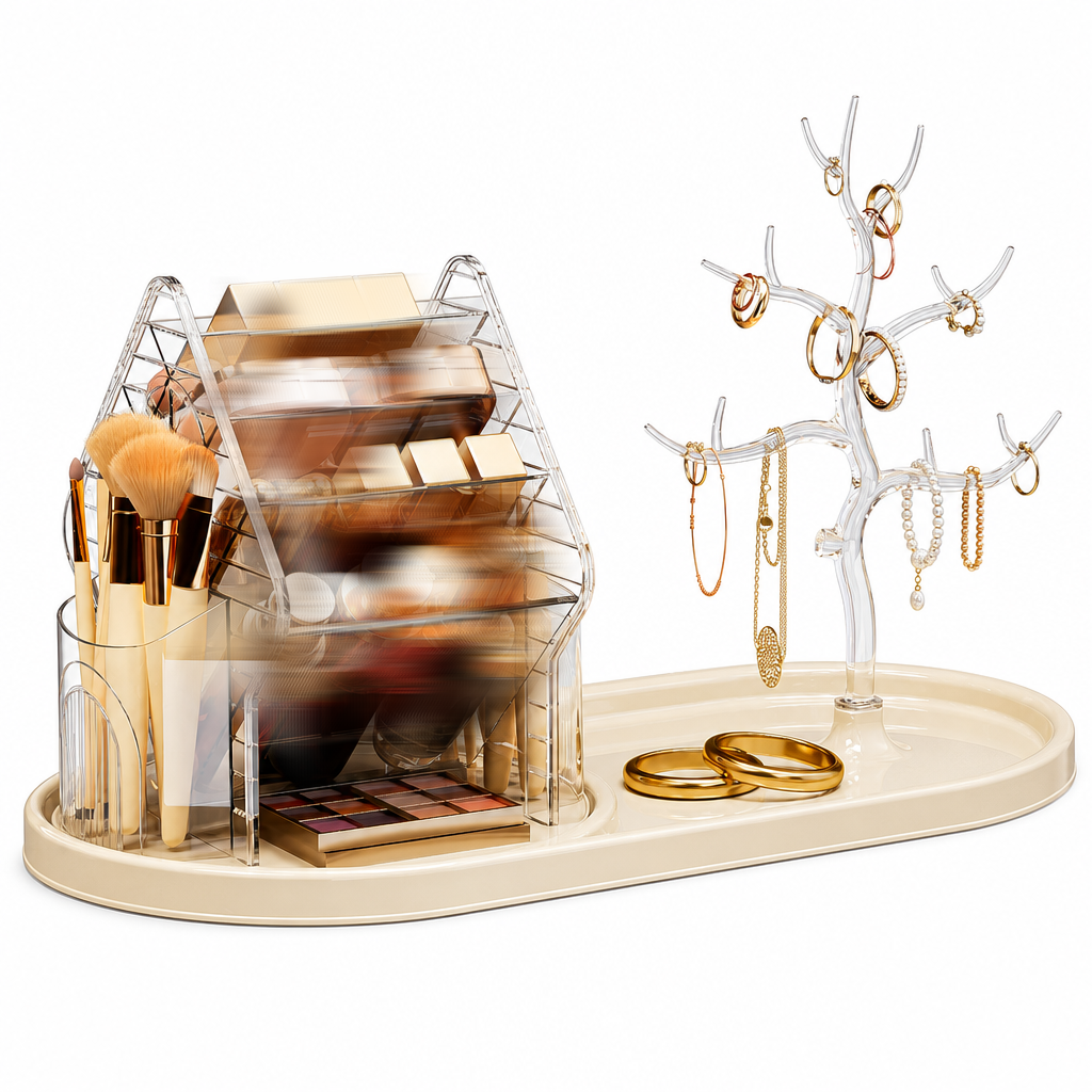 💄Transparent Plastic Rotating Makeup Organizer✨