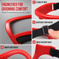 Red 4-Piece Beard Shaping Tool and Hair Styling Comb Set with Neckline Hair Trimming