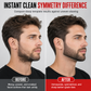 Red 4-Piece Beard Shaping Tool and Hair Styling Comb Set with Neckline Hair Trimming