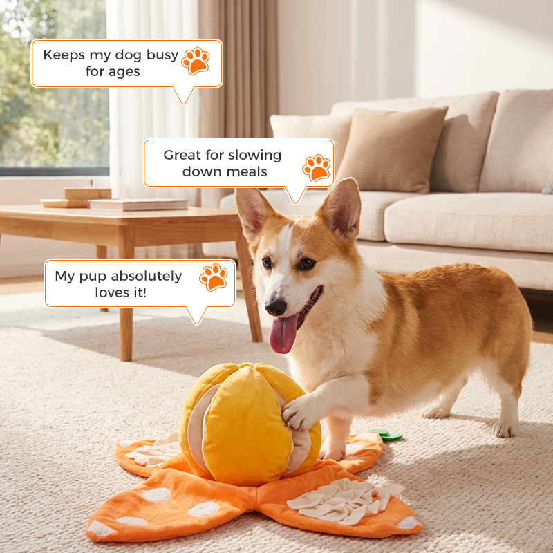 Juguete de peluche para perros en forma de naranja para esconder premios