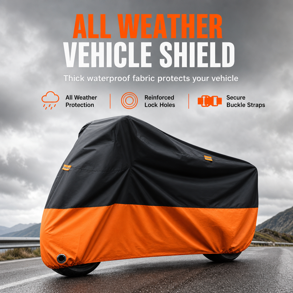 Funda impermeable para motocicleta con orificios para candado