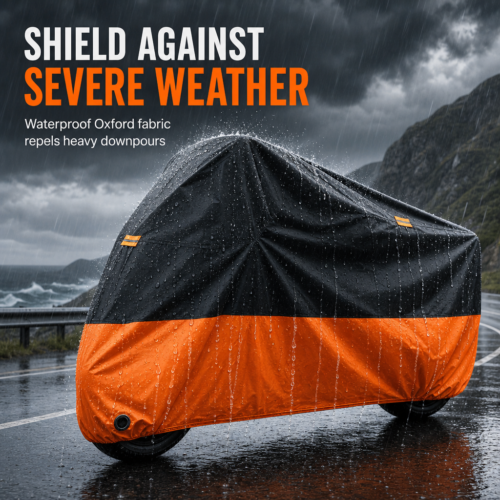 Funda impermeable para motocicleta con orificios para candado