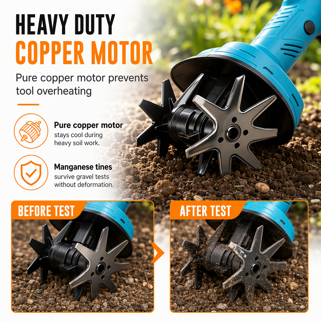 ⏳Oferta por tiempo limitado⏰Minicultivador de mano inalámbrico de 21 V con batería de litio, portátil para aflojar la tierra y deshierbar el jardín