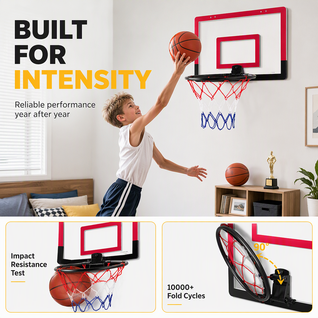 ⏳¡50% DE DESCUENTO!💥Aro de Baloncesto Plegable de Pared Sin Taladrar para Niños