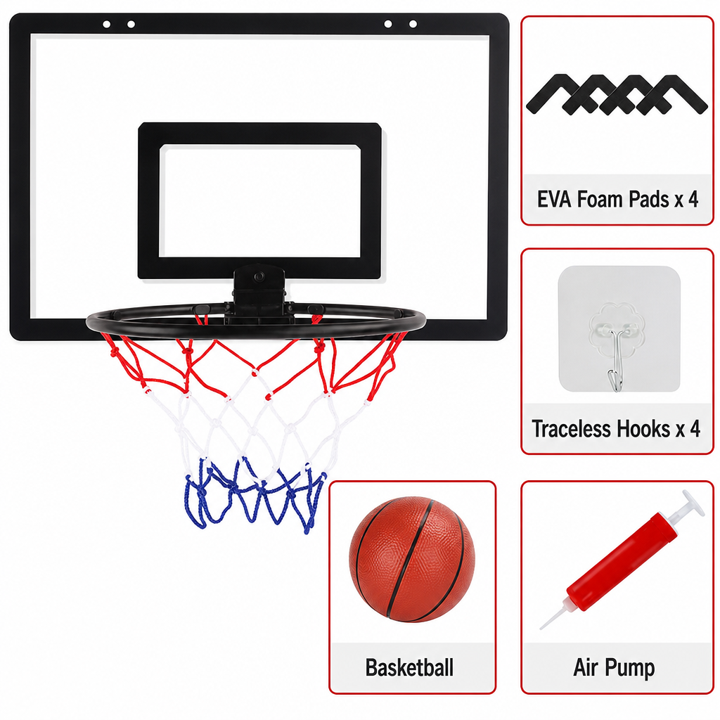 ⏳¡50% DE DESCUENTO!💥Aro de Baloncesto Plegable de Pared Sin Taladrar para Niños