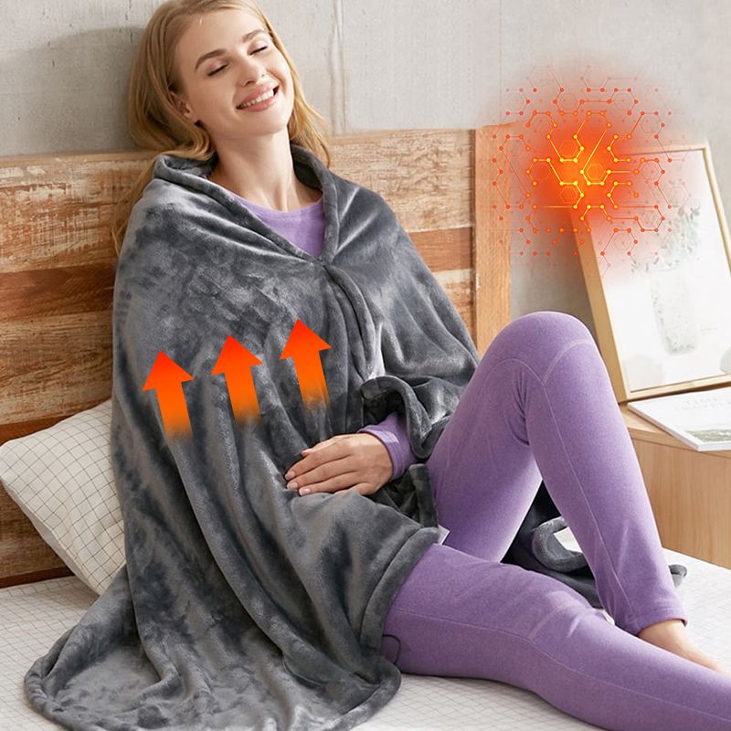 ⏳ ¡Oferta por tiempo limitado! ⏰ Chal manta térmica USB de franela suave ♨️🧥
