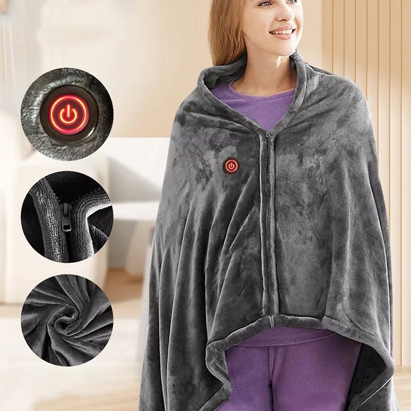 ⏳ ¡Oferta por tiempo limitado! ⏰ Chal manta térmica USB de franela suave ♨️🧥