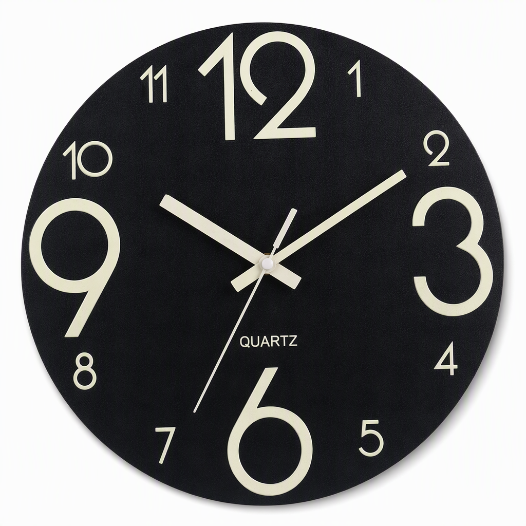 🔥 Oferta por tiempo limitado 🕰️ Reloj de pared silencioso de 30 cm con efecto madera y números luminosos ✨