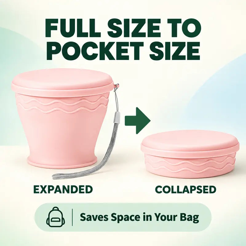 ¡Bebe al Instante Donde Vayas! Vaso de Viaje Plegable de Silicona