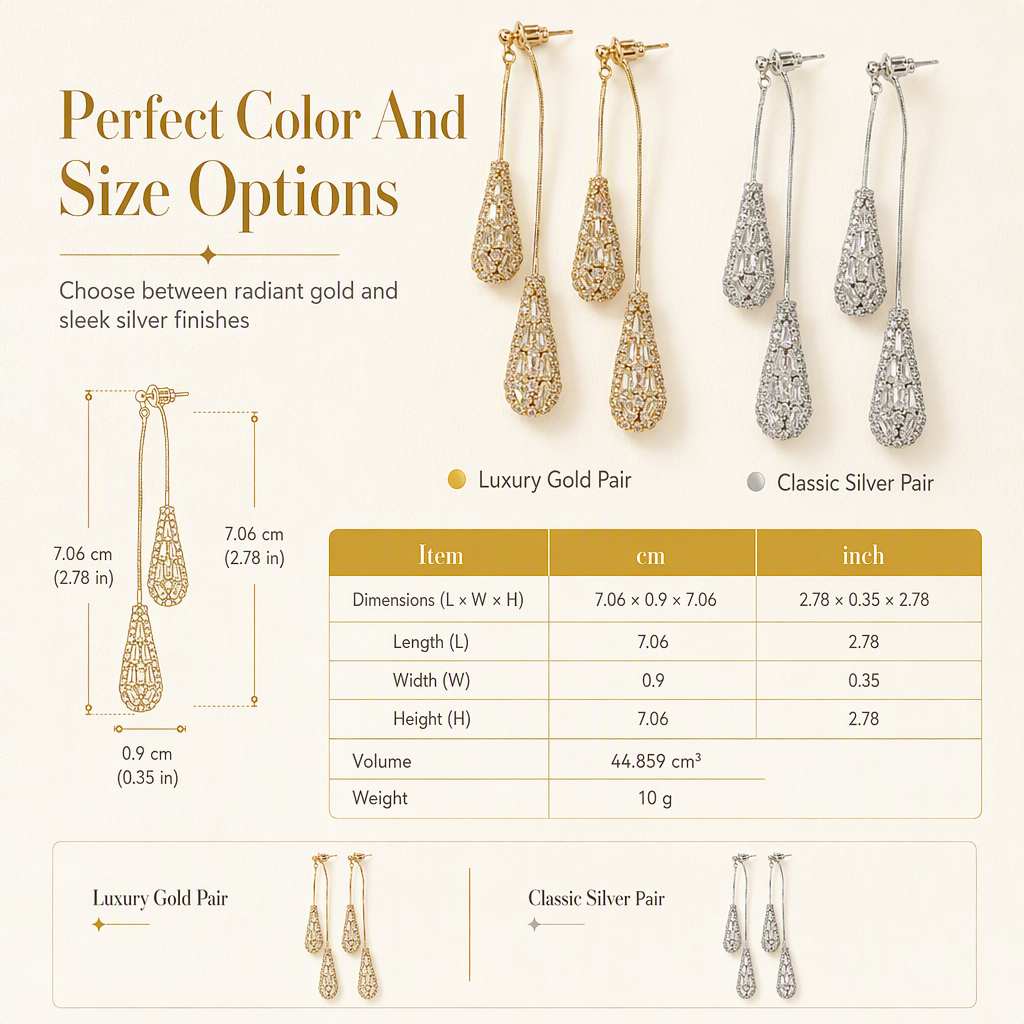 📢📢 ¡50% DE DESCUENTO! ⏰ Aretes Colgantes de Gota con Circonias y Borla para Mujer ✨ Baño de Oro y Doble Uso